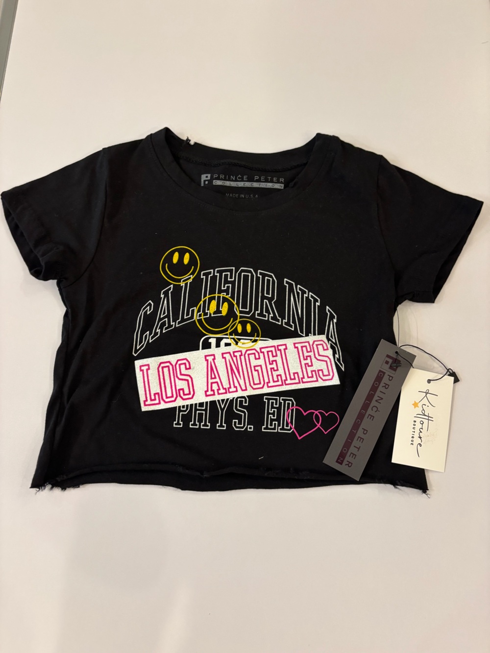 Prince Peter Collection Black Tee with Pink & Yellow Los Angeles Graphics